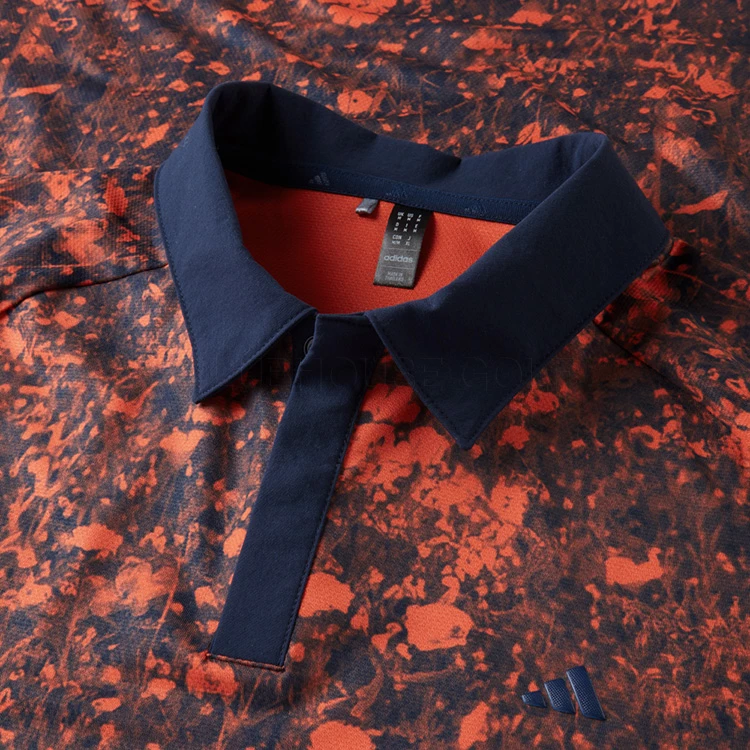 Adidas Mesh Print Golf Polo Shirt - Image 2