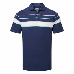 Callaway Resort Ventilated Shoulder Block Print Golf Polo Shirt