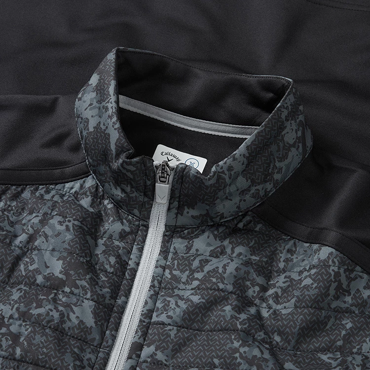 Callaway Abstract Camo Print Mixed Media Golf Wind Jacket - Image 2