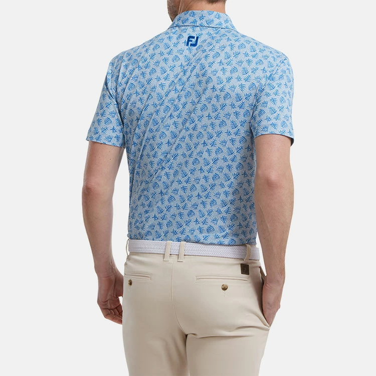 FootJoy Shadow Palm Print Pique Golf Polo Shirt - Image 6