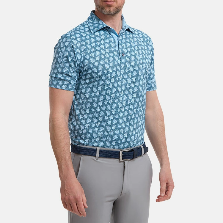 FootJoy Shadow Palm Print Pique Golf Polo Shirt - Image 4