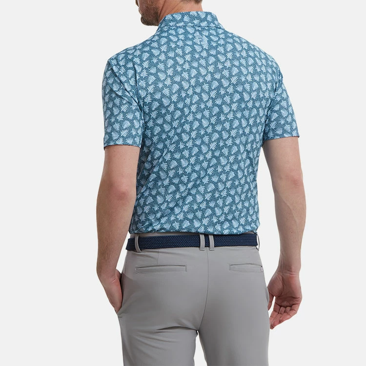 FootJoy Shadow Palm Print Pique Golf Polo Shirt - Image 6